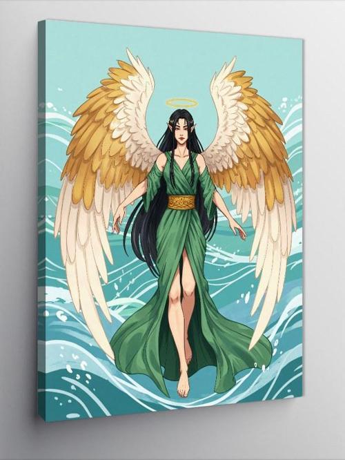 Kanvas Tablo Kanatlı Kadın ve İlahi Enerji