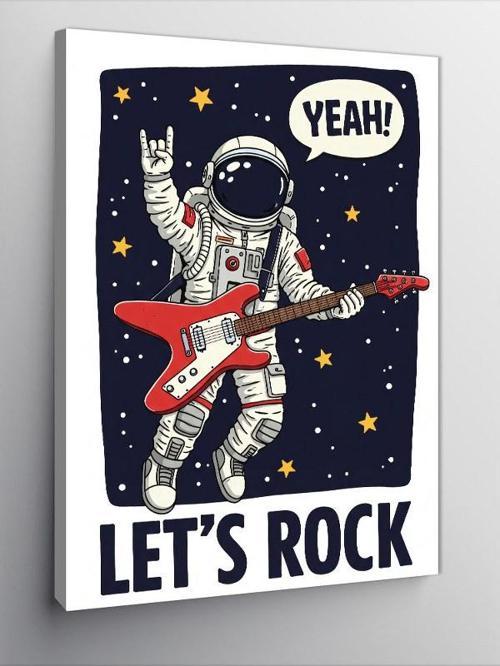 Kanvas Tablo Astronot Rock Gitarı