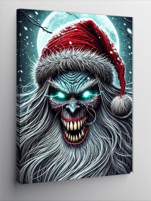 Kanvas Tablo Korkutucu Noel Baba