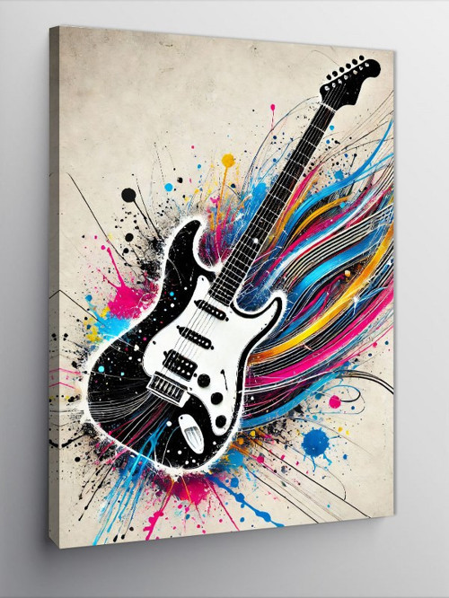 Kanvas Tablo Elektrik Gitarın Coşkusu