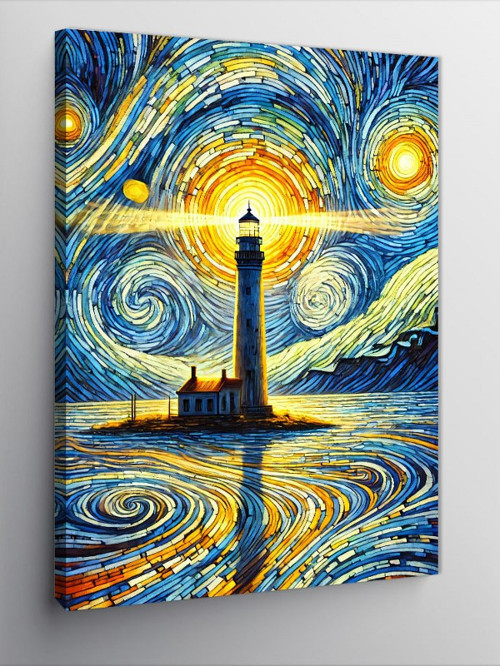 Kanvas Tablo Van Gogh Stili Deniz Feneri
