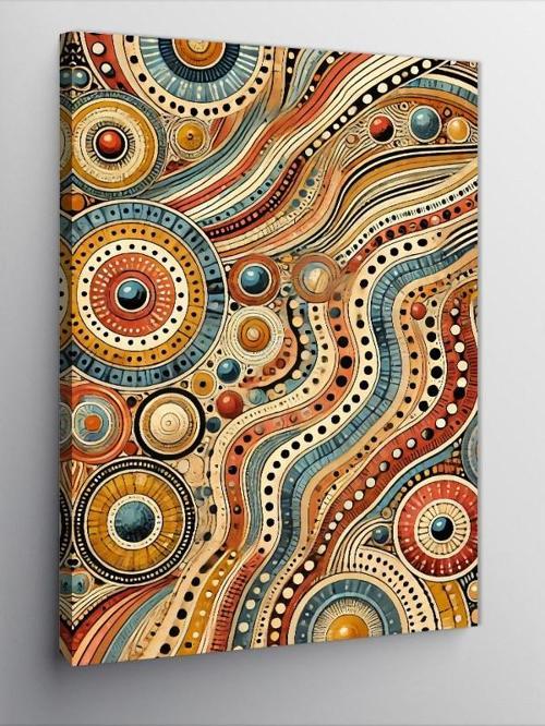 Kanvas Tablo Paisley Deseni ve Soyut Renkler