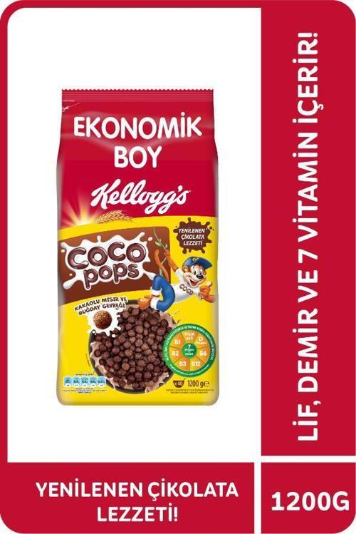 Coco Pops Çikolatalı Buğday ve Mısır Gevreği 1200 Gr, Lif, Demir ve 6 Vitamin içerir