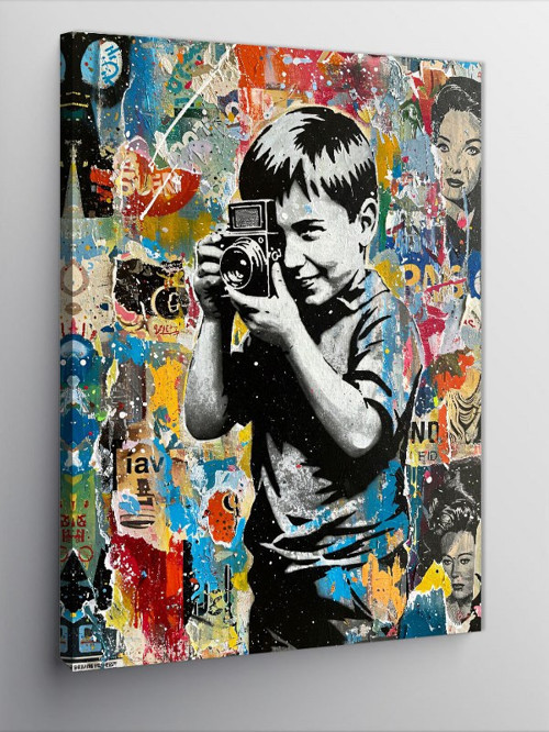 Kanvas Tablo Fotoğraf Çeken Çocuk ve Sanat