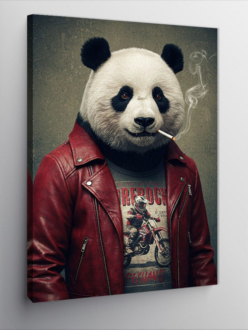 Kanvas Tablo Rock Panda ve Şehir Modası