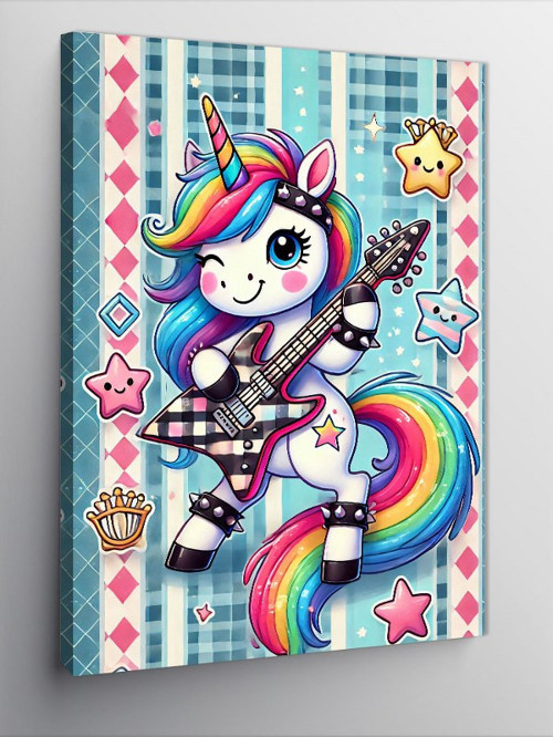 Kanvas Tablo Unicorn Ve Gitar Ruhu