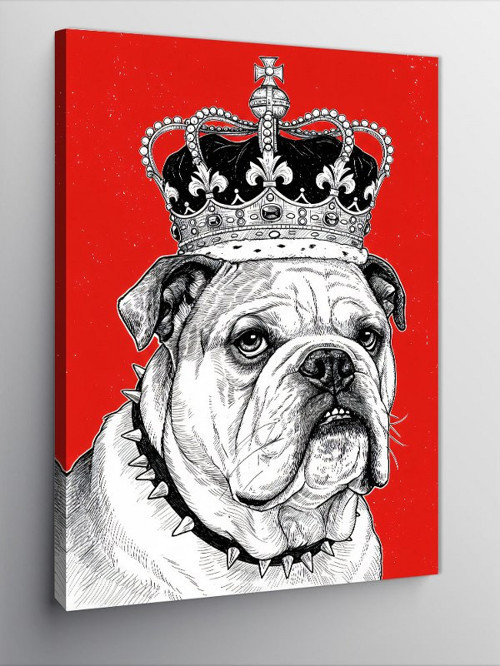 Kanvas Tablo Kraliyet Bulldog Çizimi