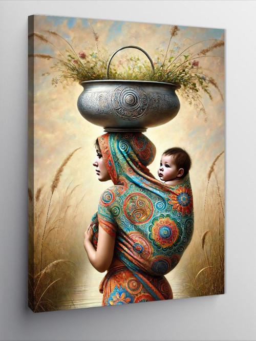 Kanvas Tablo Anne Ve Bebek Motifi