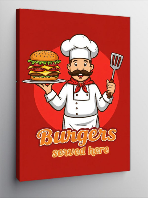 Kanvas Tablo Şef Ve Burger