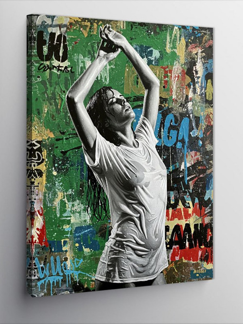 Kanvas Tablo Duvar Grafitisi Ve Dansçı