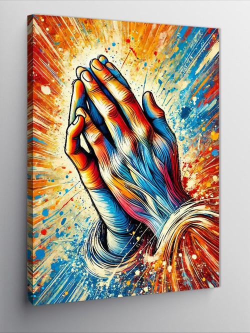 Kanvas Tablo Dua Eden Eller Renkli Çizim