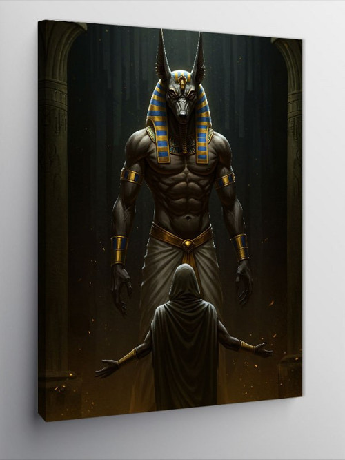 Kanvas Tablo Antik Mısır Tanrısı Anubis
