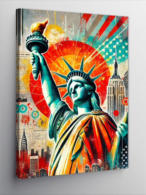 Kanvas Tablo Özgürlük Heykeli Pop Art