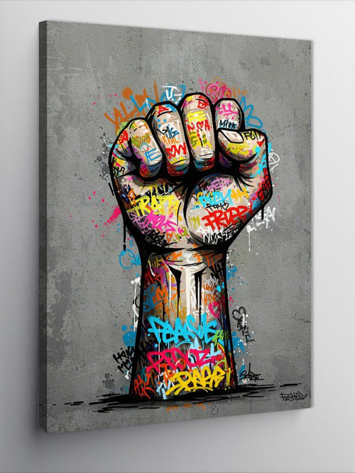 Kanvas Tablo Grafiti Tarzı Yumruk