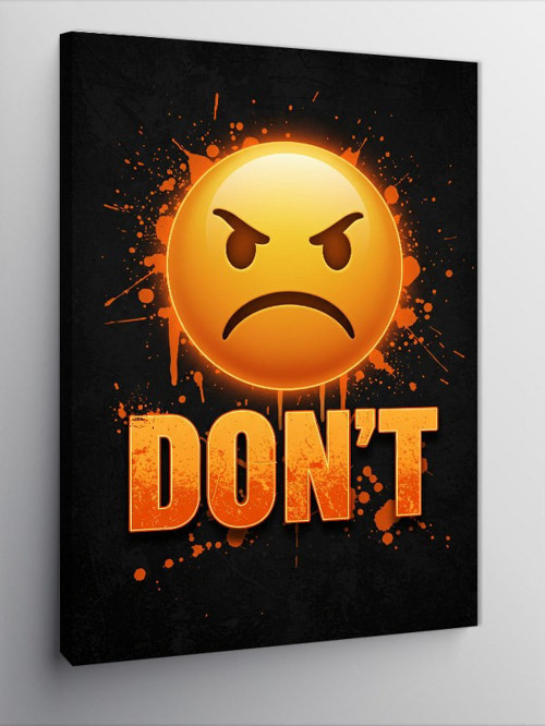 Kanvas Tablo "Don'T" Emoji Çizimi