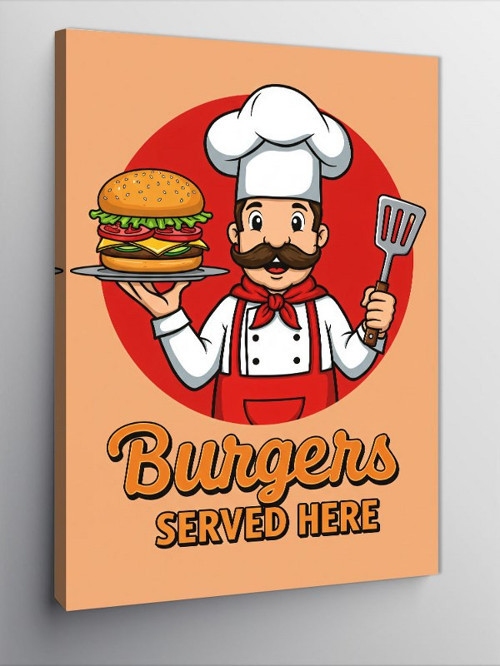 Kanvas Tablo Burger Şefi Posteri