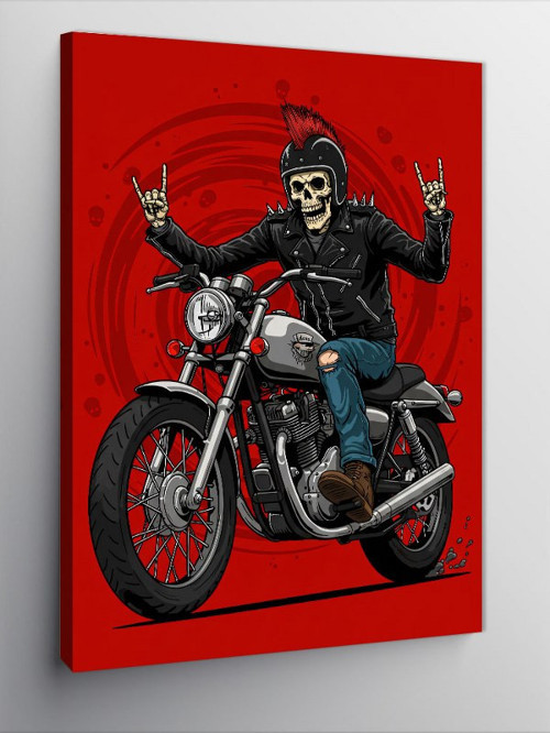 Kanvas Tablo Motosikletli Asi Adam