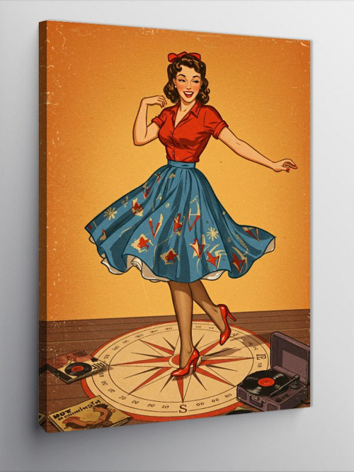 Kanvas Tablo Retro Dansçı