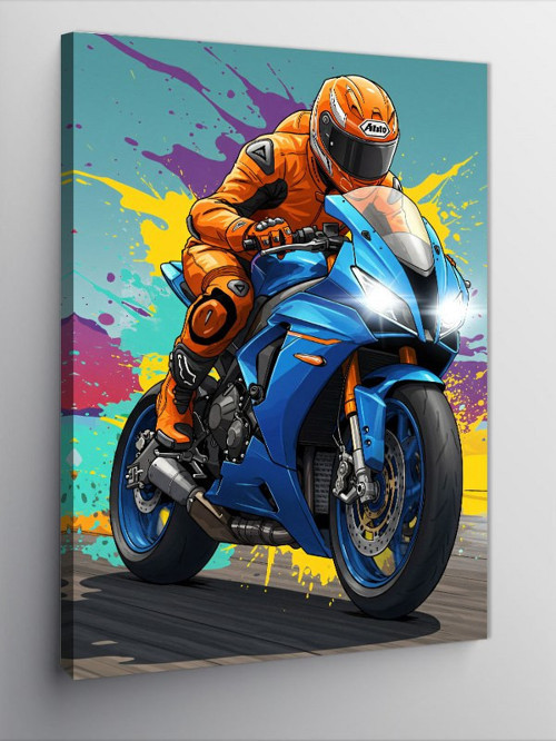 Kanvas Tablo Hızlı Motorcu