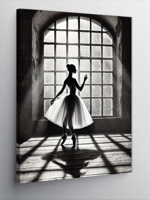 Kanvas Tablo Penceredeki Balerin