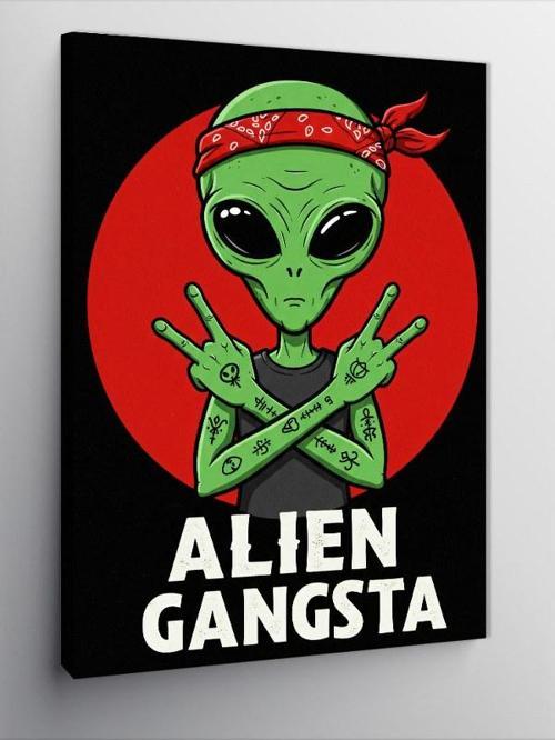 Kanvas Tablo Alien Gangsta Tasarımı