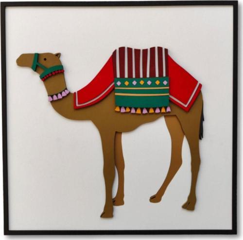 El Yapımı Üç Boyutlu Ahşap Deve Duvar Dekoru