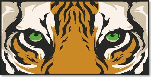 El Yapımı Üç Boyutlu Ahşap Kaplan Sanatı Ev, Ofis, Kafe Duvar Dekoru