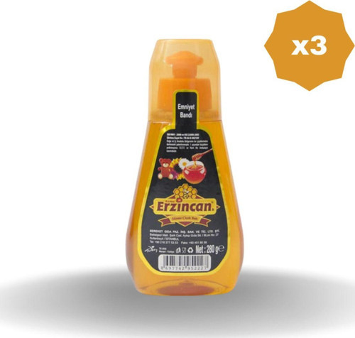 Erzincan Süzme Çiçek Balı Sıkma 280 Gr - (3 Adet)