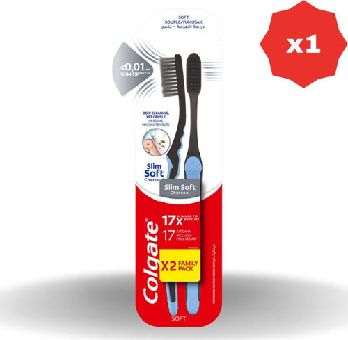 Diş Fırçası Mikro Slim Soft Charcoal 1+1 - (1 Adet)