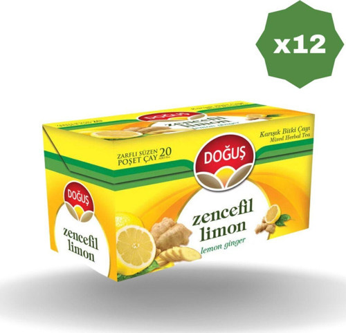 Zencefil & Limonlu Bitki Çayı 20'Li - (12 Adet)