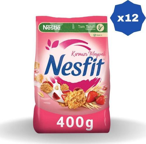 Nesfit Kırmızı Meyveli Mısır Gevreği 400 Gr. - (12 Adet)