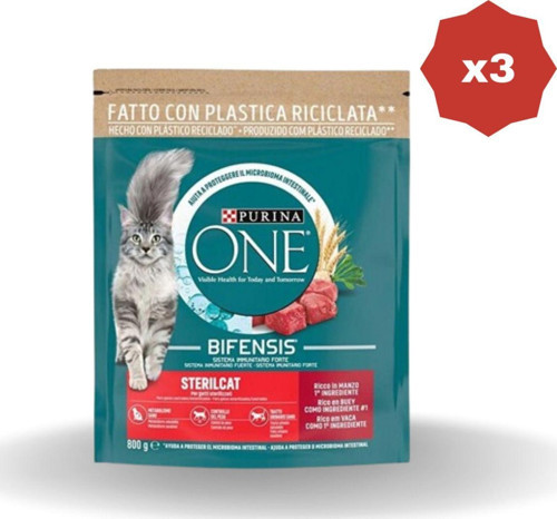 Kedi Maması Kısır Sığır Etli 800 Gr - (3 Adet)