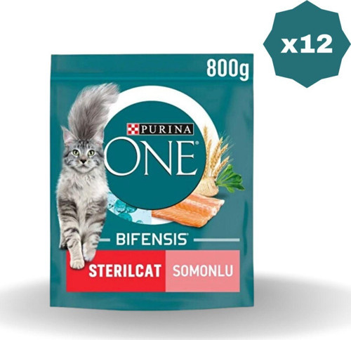 Kedi Maması Kısır Somonlu 800 Gr - (12 Adet)