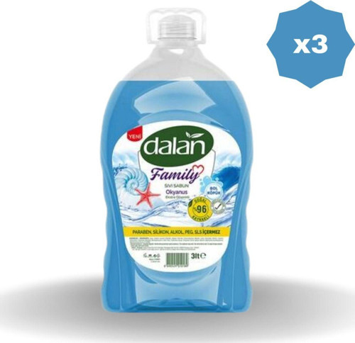 Fami̇Ly Sivi Sabun Okyanus 3 Lt - (3 Adet)