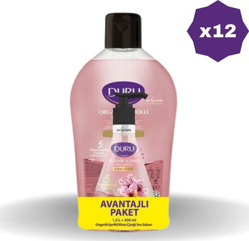 Sıvı Sabun(1500 Ml+500Ml) Kiraz Çiçeği - (12 Adet)