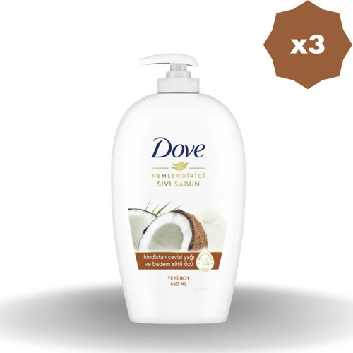 Hindistan Cevizi Yağı Ve Badem Sütü Sıvı Sabun 450 Ml - (3 Adet)