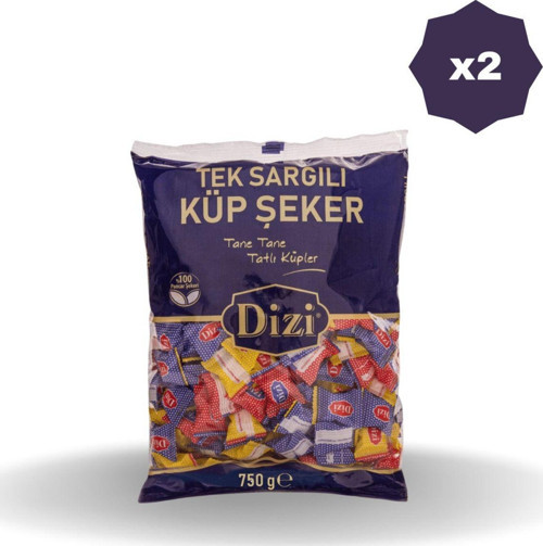 Dizi Tek Sargılı Küp Şeker 750 Gr - (2 Adet)