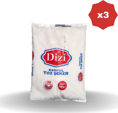 Dizi Toz Şeker 1 Kg - (3 Adet)