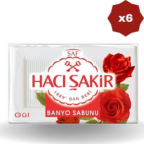 Hacışakir Gül Kokulu Banyo Sabunu 150 Gr - (6 Adet)