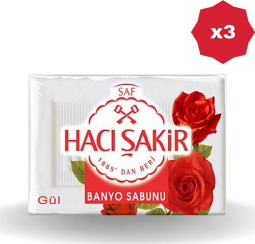Hacışakir Gül Sabunu 600 Gr - (3 Adet)