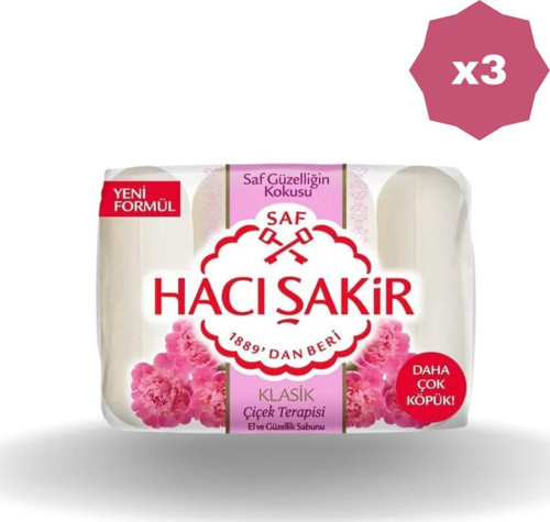 Hacışakir Güzellik Sabunu Çiçek Terapisi 4X70 Gr - (3 Adet)