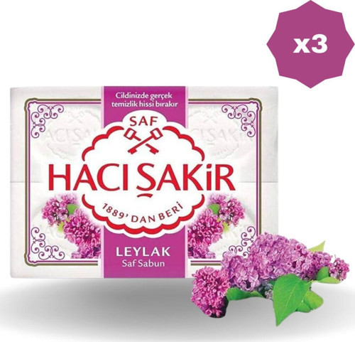 Hacışakir Leylak Kokulu Banyo Sabunu 600 Gr - (3 Adet)