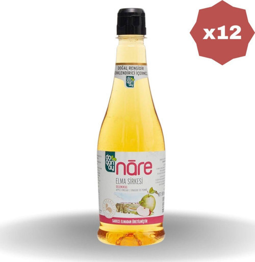 Nare Elma Sirkesi Pet 500 Ml - (12 Adet)