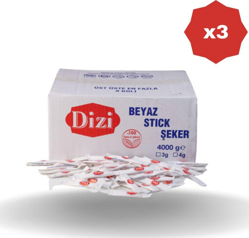 Dizi Beyaz Stick Şeker 4 Kg - (3 Adet)