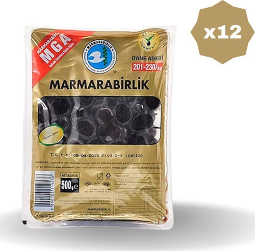 Zeytin 201-230 Mega Vakumlu 500 Gr - (12 Adet)