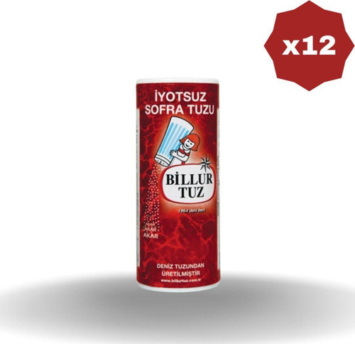 Billur İyotsuz Tuz 250 Gr - (12 Adet)