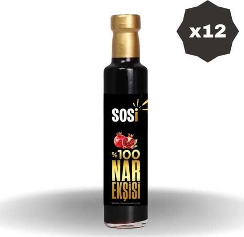 %100 Nar Ekşisi 340 Gr Cam - (12 Adet)