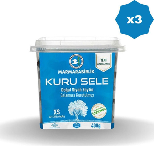 Zeytin 321-350 Ekstra Kuru Sele Pet 400 Gr - (3 Adet)