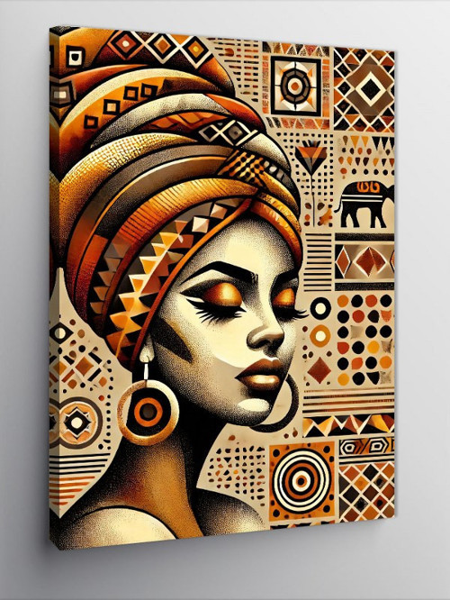 Kanvas Tablo Afrika Tarzı Kadın Portresi