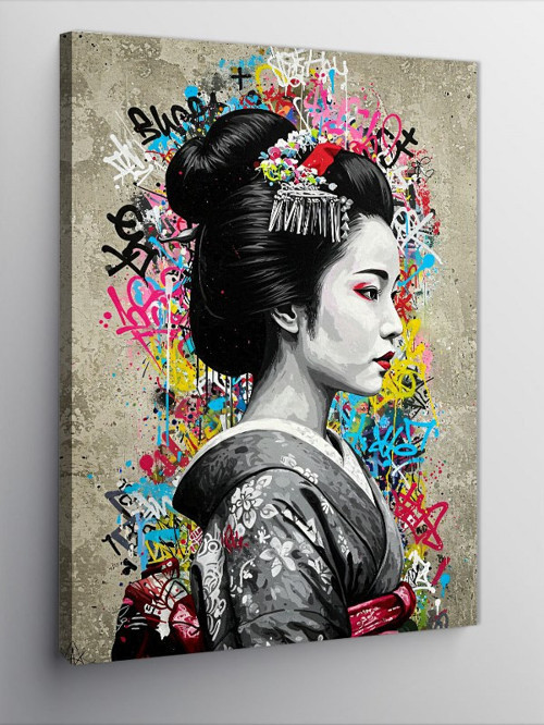 Kanvas Tablo Geleneksel Japon Geisha Kadın